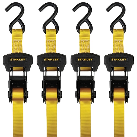 Stanley 1.25 X 16' X 3.000 lb Ratchet Strap/ 4 Pk, 4PK S10204